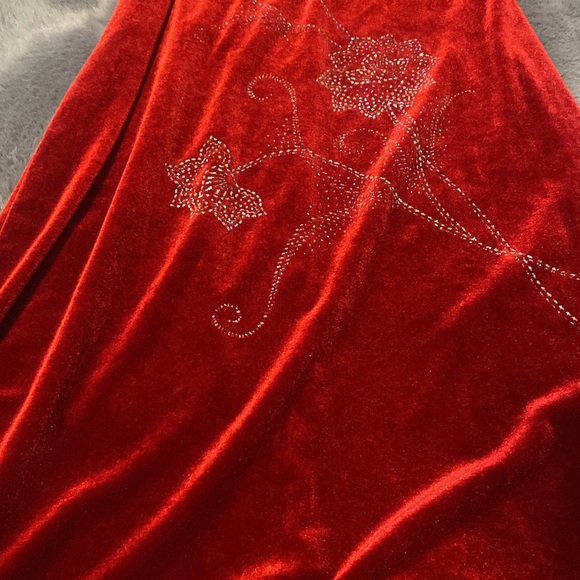 Vintage Goth 1990s Rave City Beaded SZ MED Red Velvet - Picture 2 of 11